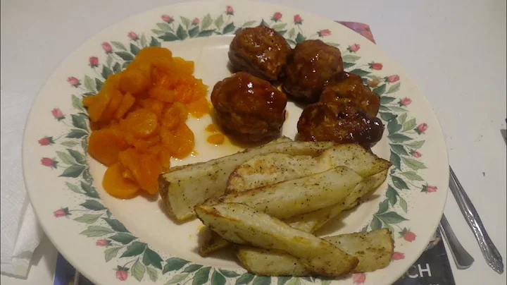 Crispy Potato Wedges+Barbecue Turkey Meatballs