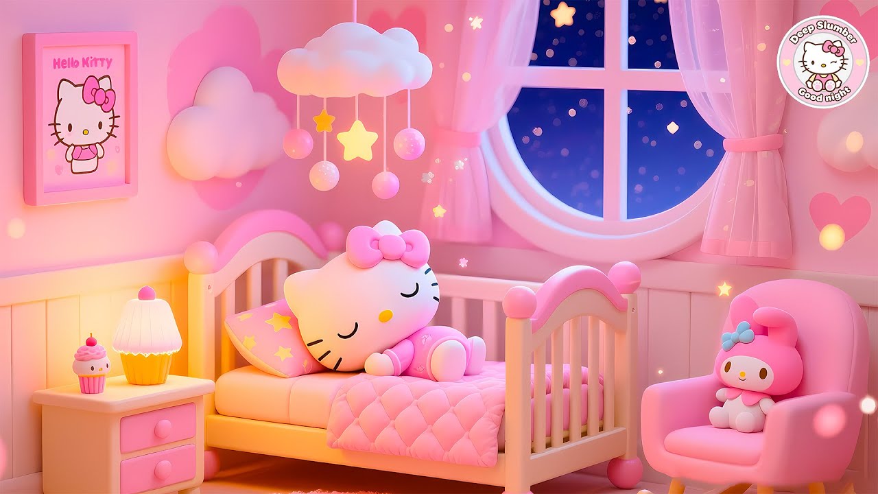 (БЕЗ РЕКЛАМЫ) Засыпайте за 3 минуты 😴 | Волшебная страна снов с Hello Kitty 🌙 Музыка для глубокого