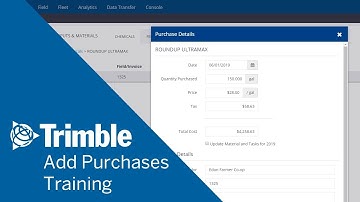 How to Enter Material Purchases | Online Training | Trimble Ag Software