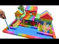 Satisfying Video | How To Make Rainbow House has Pool With Kinetic Sand, Slime ASMR | Zon Zon