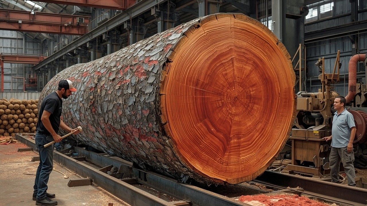Extreme Sawmill Cutting: Transforming a Giant Tree into Solid Lumber ...