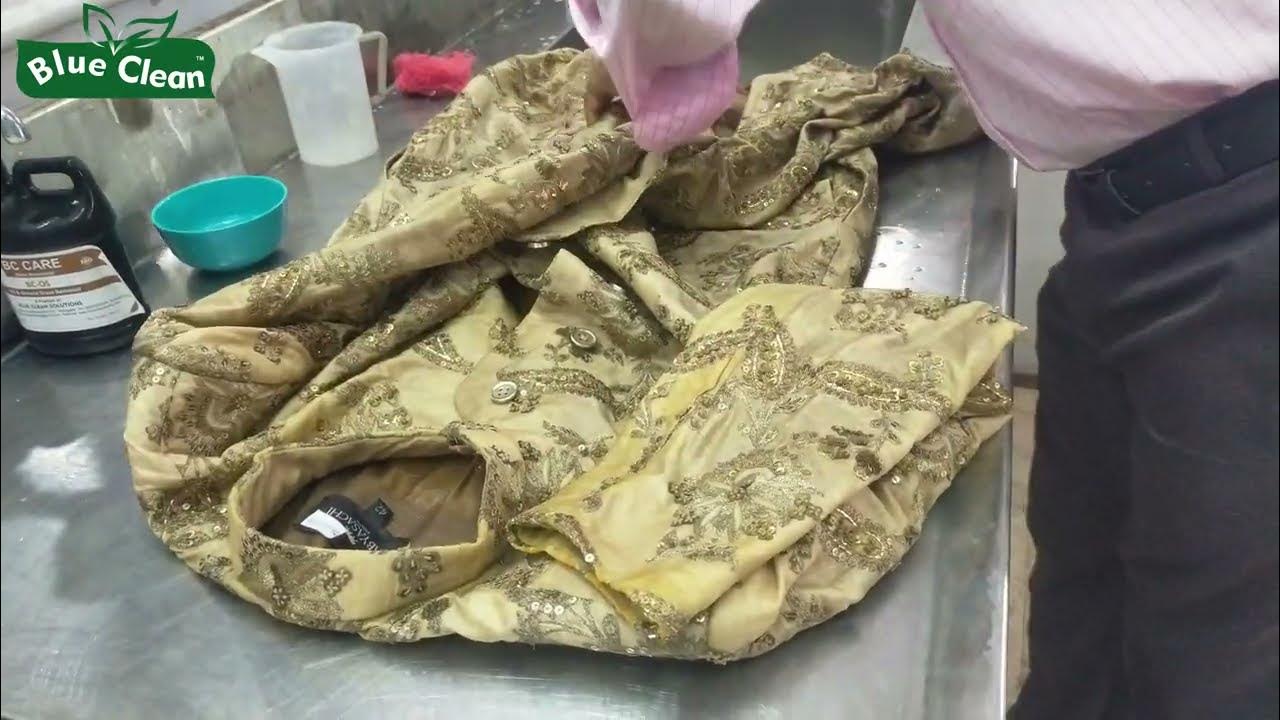 How to remove haldi stain on sherwani Part1शेरवानी से हल्दी का दाग कैसे हटाएंsherwani dry