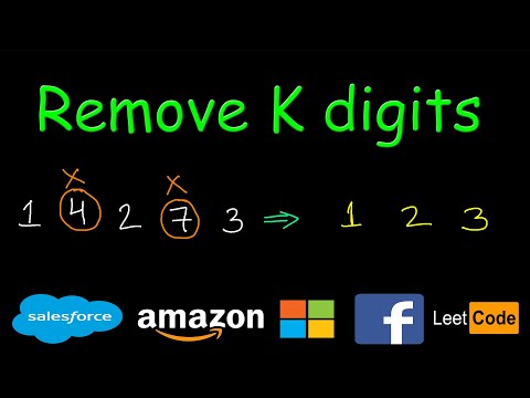 Remove K digits | Build lowest number | Leetcode #402