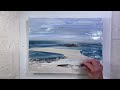 Cornish cottages seascape acrylic painting 