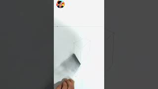 how to draw a cube with two point perspective😍 #shorts #drawing #3ddrawing