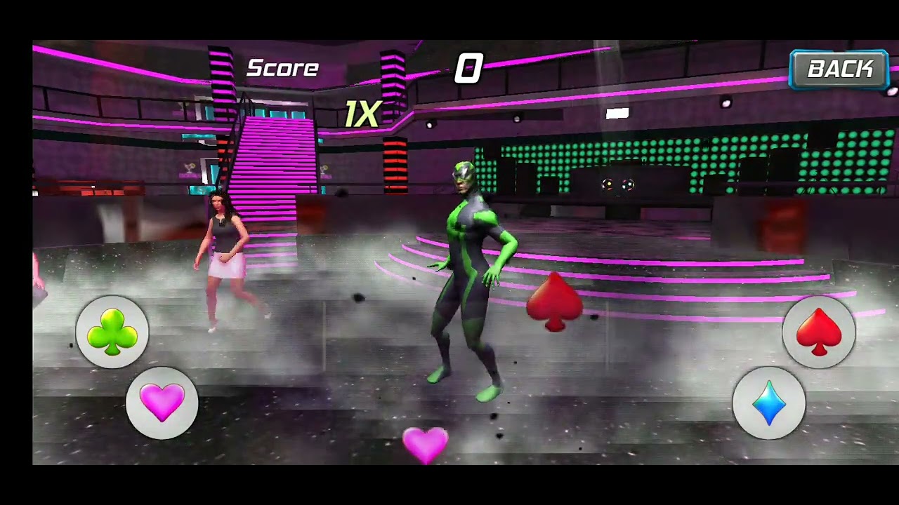 Rope frog ninja hero dance in dance club