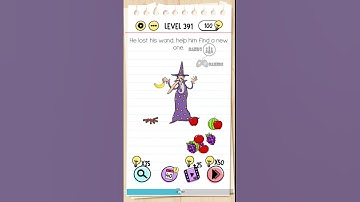 #braintest level 391 ( He lost his wand. help him find a new one. )