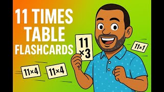 11's times tables flashcards