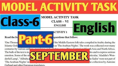 Class 6 English Model Activity Task Part 6//Model Activity Task Part 6 English Class 6