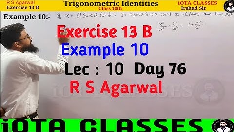 Class 10 Math Exercise 13 B Example 10 || R S Agarwal Chapter 13 B Example 10