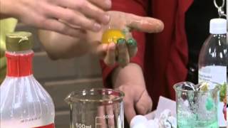 Chemical Kim Demonstrating Rubber Easter Egg Science!