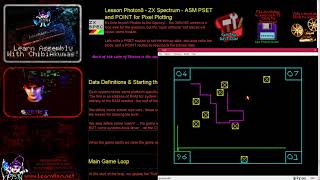 Lesson Photon8 - ZX Spectrum - ASM PSET and POINT for Pixel Plotting