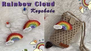 CROCHET KEYCHAIN 🌈 How to Crochet Rainbow Keychain Tutorial 💖