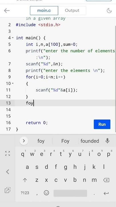c program is to find sum of elements in a given array #cprogramming # ...