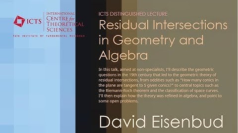 Residual Intersections in Geometry and Algebra by David Eisenbud