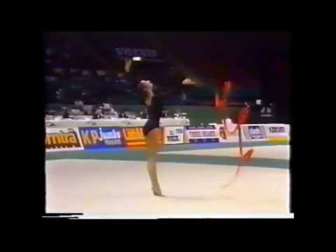 Irina DELEANU ROM Ribbon 1990 Gothenburg Europeans AA 