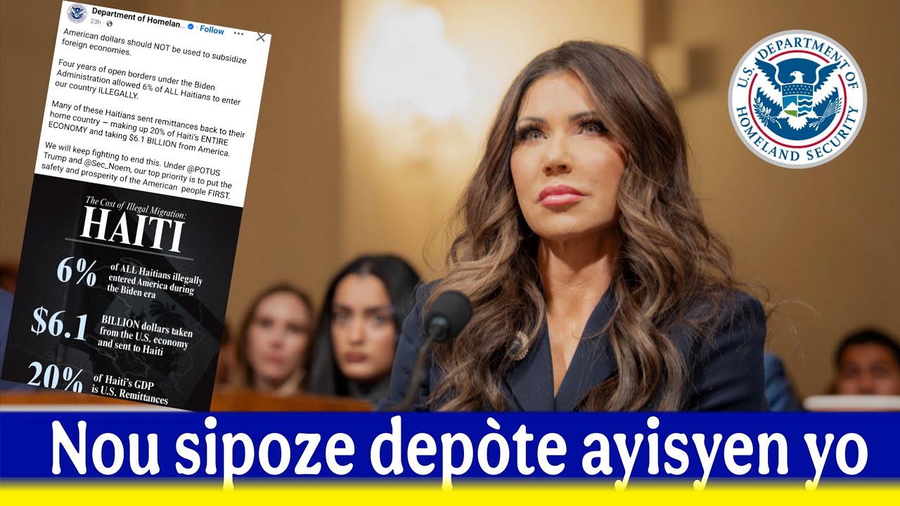 Kristi Noem bay jij la nouvo prèv pou bloke TPS ayisyen/ IRS fè mare yon ayisyen kon krab