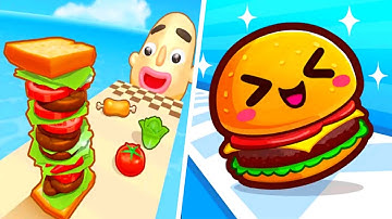 Sandwich Runner 🆚 Food Run 🌻🍔🌈 Max Levels Walkthrough Android iOS Gameplay BY009