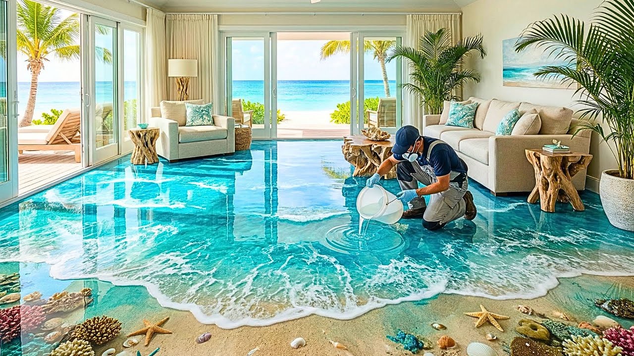 Top 7 Paradise Island Flooring Concepts Using Multi-Layered Resin Pours for Coastal Living Rooms