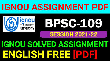 BPSC-109 Solved Assignment 2021-22 in English, BPSC 109 Solved Assignment 2022, BPSC 109 Assignment
