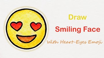 How to draw The Smiling Face With Heart-Eyes emoji | Step by step art for kids
