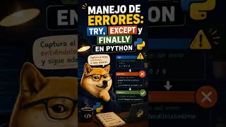 Manejo de errores: Try, Except y Finally 🐍🛡️🤫 #python #programacion #developer #coding #techtok