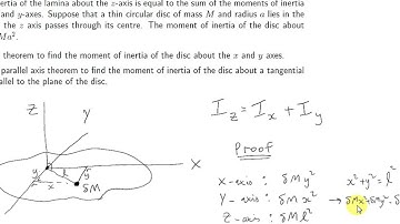 The Perpendicular Axis Theorem