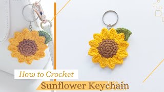 How to Crochet Sunflower Keychain (Bag Charm) | NHÀ LEN