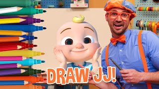 How To Draw JJ | NEW | Draw with Blippi | Arts and Crafts For Toddlers