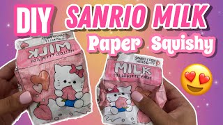 DIY MINI SANRIO MILK PAPER SQUISHY!