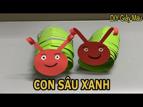 HƯỚNG DẪN LÀM CON SÂU XANH BẰNG GIẤY THỦ CÔNG -INSTRUCTIONS FOR MAKING PAPER A WORM -DIY GIẤY MÀU