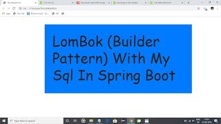 Lombok Builder Pattern With MySql  and Mongo db In Spring Boot Part 1