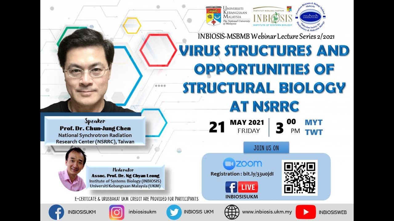 INBIOSIS-MSBMB Webinar Lecture Series 2/2021 - Prof. Dr. Chun-Jung Chen ...