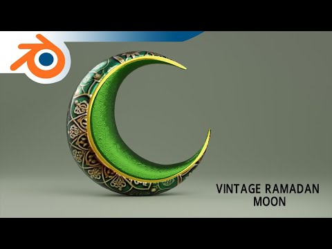 Vintage Ramadan Moon Blender 3D Tutorial 