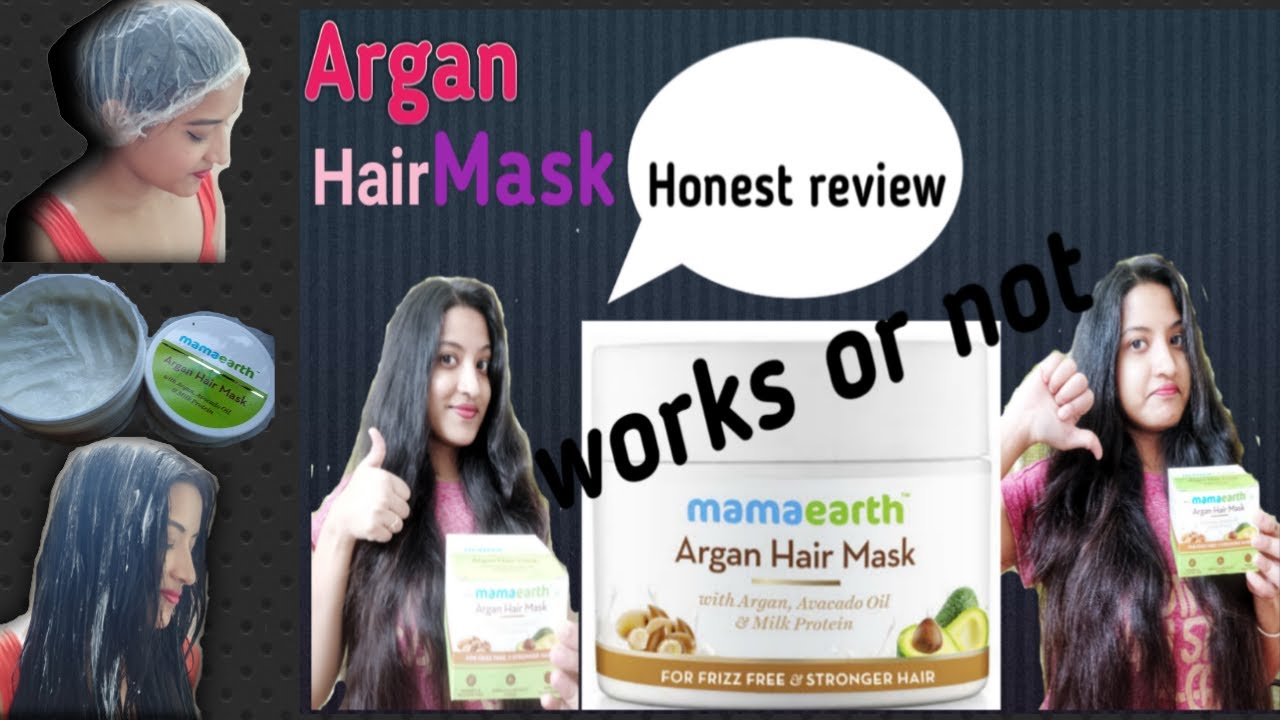 Mamaearth Argan Hair Mask Review For dry and frizzy hair mamaearth maearthproduct 