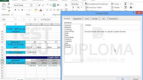 Format the cell range C20:J21 of the worksheet SALES so that at the right of the numbers the...