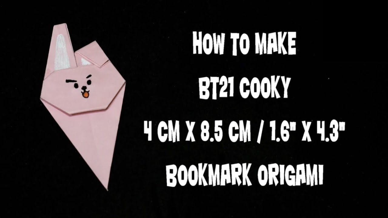 How To Make BT21 Cooky Bookmark Origami - DIY Tutorial - YouTube