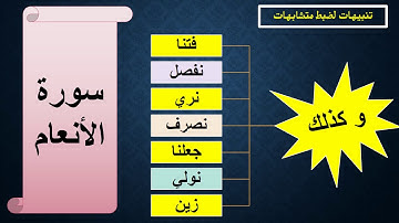 ضبط متشابهات و كذلك في سورة الانعام