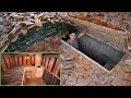 Building Complete Underground Shelter | Bushcraft Earth Hut with Fireplace