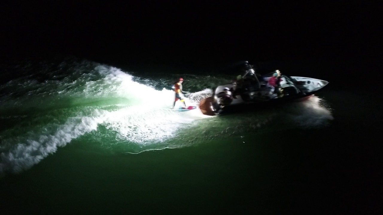Night wakesurfing from Siberia YouTube