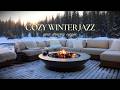 Cozy Outdoor Fireplace Ambience with Smooth Jazz | Winter Snow Relaxation