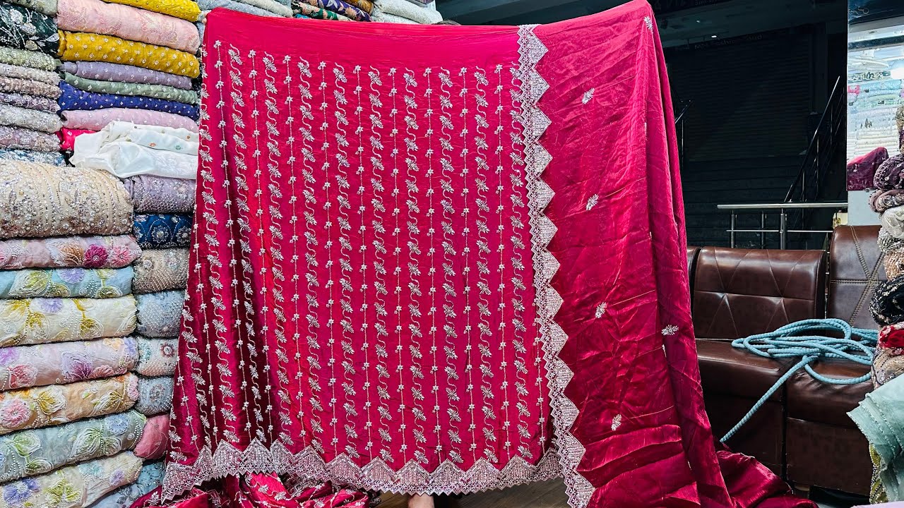 Premium Korean Silk New Design | Light Weight Cutdana & shell pulse work | 7 Colours Available