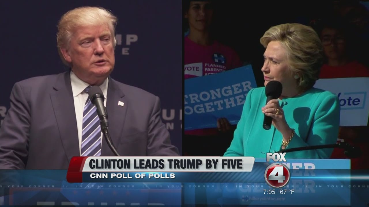 Clinton Leads Trump in Polls - YouTube