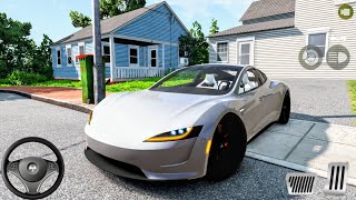 New Tesla Model S Plaid Car Driving - BeamNg Drive - Car Games Pc Gameplay [Logitech g29] screenshot 5