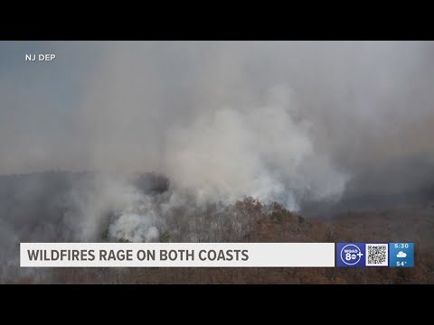 Dangerous wildfires burning on both US coasts - YouTube