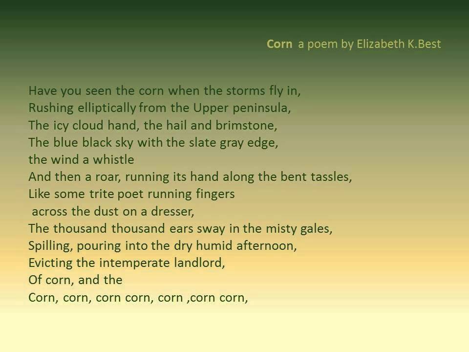 Corn, a poem by Elizabeth K. Best YouTube