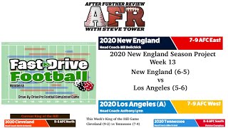 AFR 2020 New England Season Project Week 13: Featuring Fast Drive Football by Al Wilson