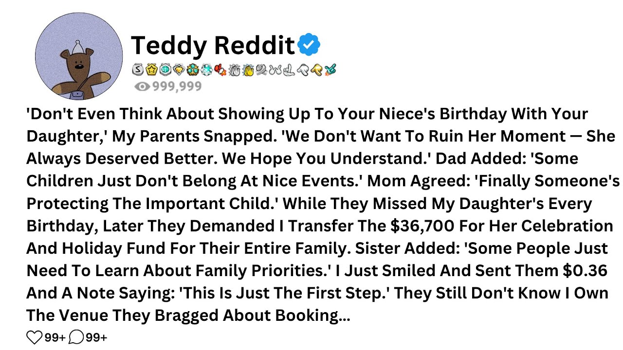 'Don't Even Think About Showing Up To Your Niece's Birthday With Your Daughter,' My Parents....