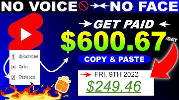 Copy Paste Video On Youtube and Earn Money $600/DAY* (No Face No Voiceover Earn money From Paste)