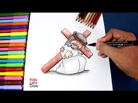 Cómo dibujar a Jesús cargando la Cruz | How to draw Jesus Carrying the ...